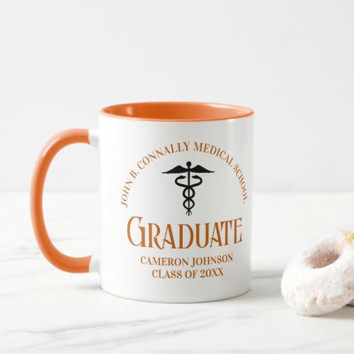 Custom Orange Medical School Graduation Keepsake Mug