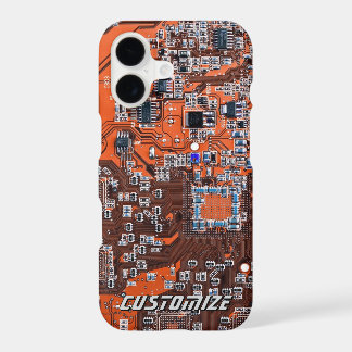 Custom Orange PCB Circuit Board for IT Pros 2 iPhone 17 Case