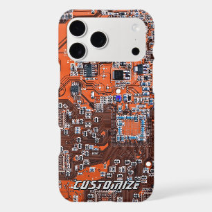 Custom Orange PCB Circuit Board for IT Pros 2 iPhone 17 Pro Max Case