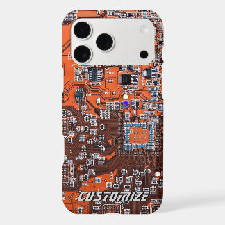 Custom Orange PCB Circuit Board for IT Pros 2 iPhone 17 Pro Max Case