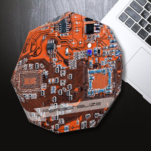 Custom Orange PCB Circuit Board for IT Pros Acrylic Award