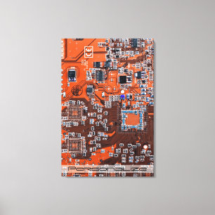 Custom Orange PCB Circuit Board for IT Pros Canvas Print