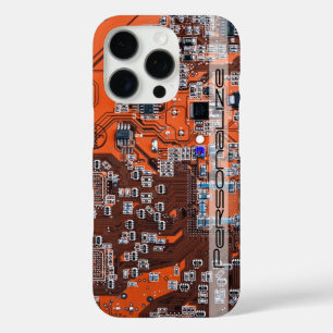 Custom Orange PCB Circuit Board for IT Pros iPhone 16 Pro Case