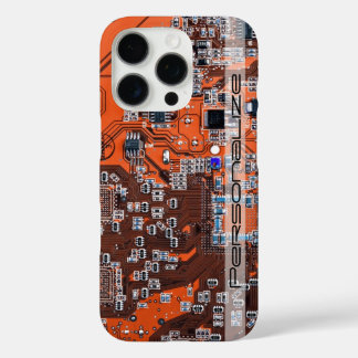 Custom Orange PCB Circuit Board for IT Pros iPhone 16 Pro Case