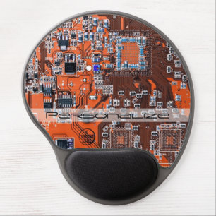 Custom Orange PCB Circuit Board for IT Pros Gel Mouse Pad