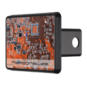 Custom Orange PCB Circuit Board for IT Pros Hitch Cover