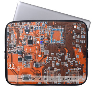 Custom Orange PCB Circuit Board for IT Pros Laptop Sleeve