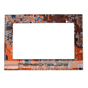 Custom Orange PCB Circuit Board for IT Pros Magnetic Frame