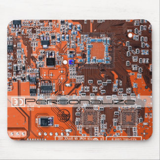 Custom Orange PCB Circuit Board for IT Pros Mouse Pad