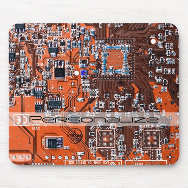 Custom Orange PCB Circuit Board for IT Pros Mouse Pad (Front)
