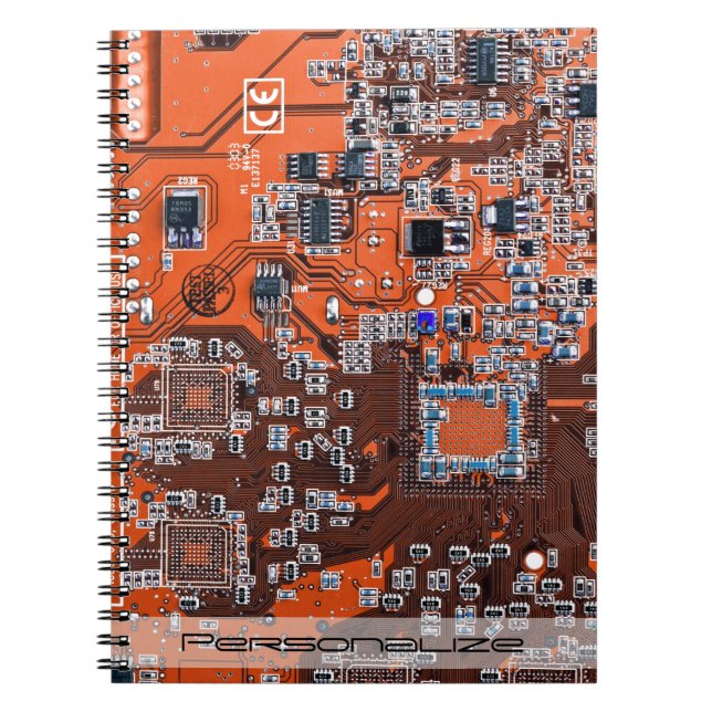 Custom Orange PCB Circuit Board for IT Pros Notebook (Front)
