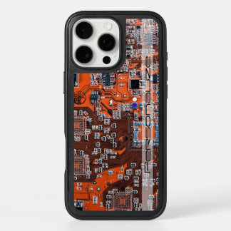 Custom Orange PCB Circuit Board for IT Pros iPhone 16 Pro Max Case