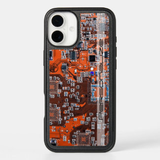 Custom Orange PCB Circuit Board for IT Pros iPhone 16 Plus Case