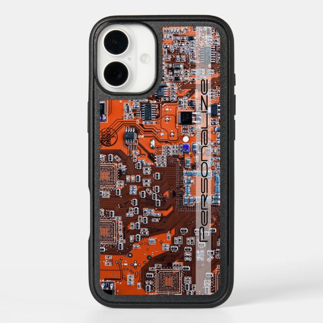 Custom Orange PCB Circuit Board for IT Pros Otterbox iPhone Case (Back)
