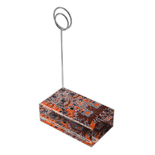 Custom Orange PCB Circuit Board for IT Pros Place Card Holder