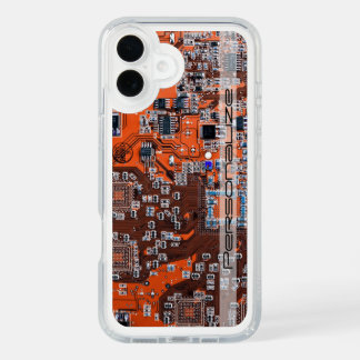 Custom Orange PCB Circuit Board for IT Pros iPhone 16 Plus Case