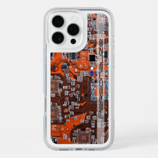 Custom Orange PCB Circuit Board for IT Pros iPhone 16 Pro Max Case