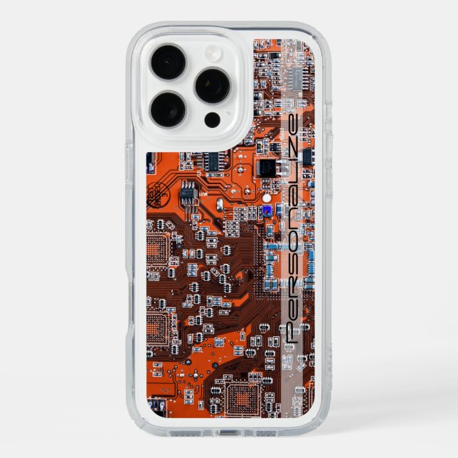 Custom Orange PCB Circuit Board for IT Pros Speck iPhone Case (Front)