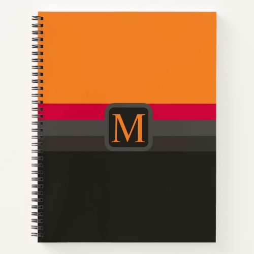 Custom Orange Pink Grey Black Color Block Notebook