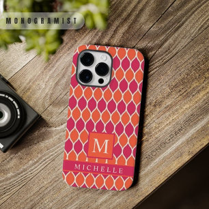 Custom Orange Pink White Geometric Case-Mate iPhone 14 Pro Max Case