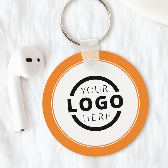 Custom Orange Promotional Business Logo Branded Keychain (Creator Uploaded)