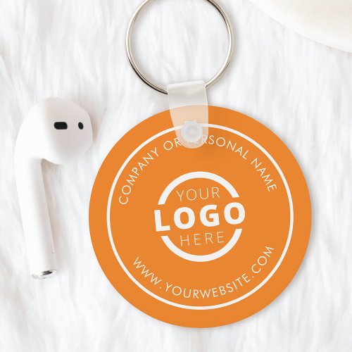 Custom Orange Promotional Business Logo Branded Keychain