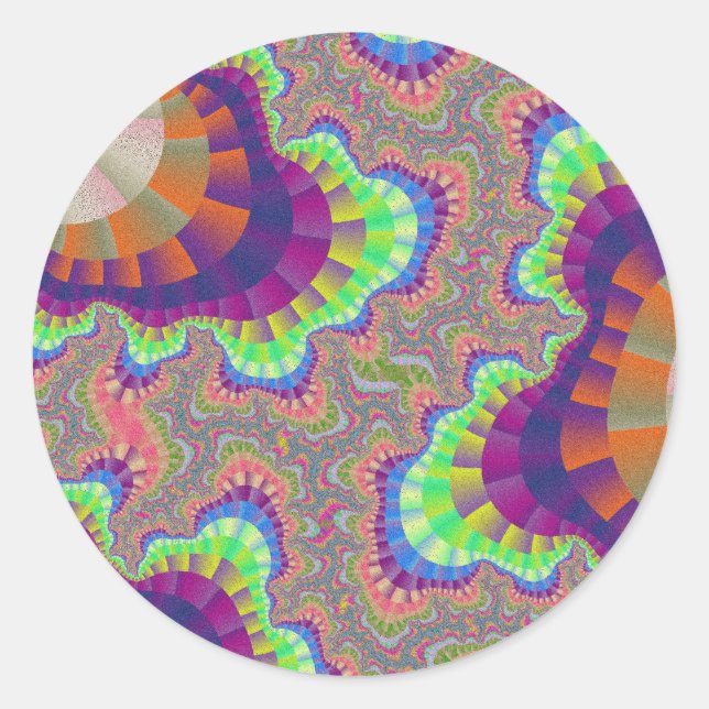 Custom Orange Rainbow Gear Small Round Stickers (Front)