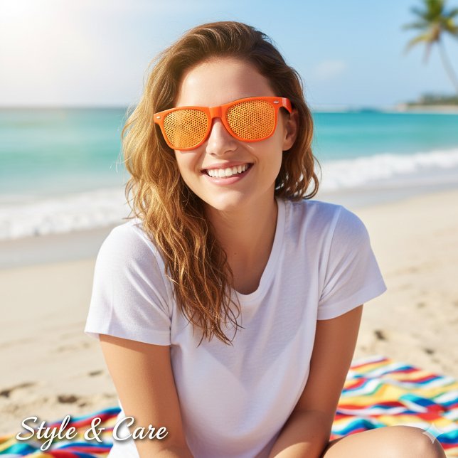 Custom Orange Retro Sunglasses – Adult Party Favor (Custom Orange Retro Sunglasses – Adult Party Favor)