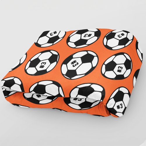 Custom Orange Soccer Ball Pattern Fleece Blanket