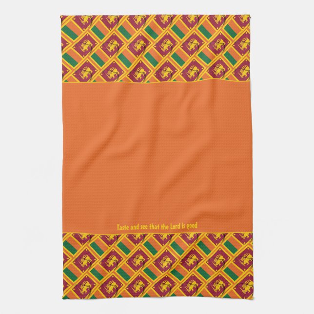 Custom Orange SRI LANKA  Kitchen Towel (Vertical)