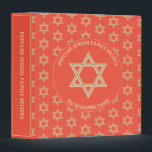 Custom Orange Star of David JEWISH FAMILY RECIPES  3 Ring Binder<br><div class="desc">Stylish, modern orange red JEWISH FAMILY RECIPES RING BINDER with Star of David pattern that would make an ideal gift for Mother's Day, Birthdays, and for the Jewish festivals throughout the year, such as Rosh Hashanah, Purim, Hanukkah, Passover, etc. The design shows a ORANGE RED background color with larger Star...</div>