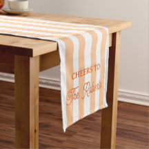 Custom Orange Striped Cheers To Wedding