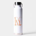 Custom Orange Superhero Monogram Coffee Tea Milk Water Bottle<br><div class="desc">Create your own custom, personalized, fun, cool, stylish, superhero style /script / font / typography orange monogram / initial, spill-proof, stainless steel, condensation-resistant exterior, monogrammed matte black durable double-wall Thor Copper Vacuum Insulated tea / coffee / milk / soup / beverage water Bottle that keeps beverages hot for 12 hours...</div>