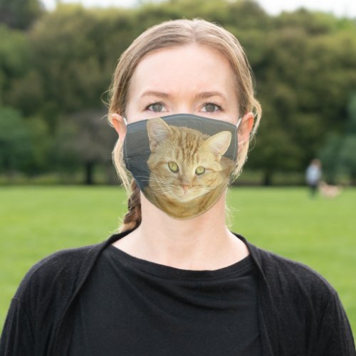 Custom Orange Tabby Cat Pet Photo Adult Cloth Face Mask