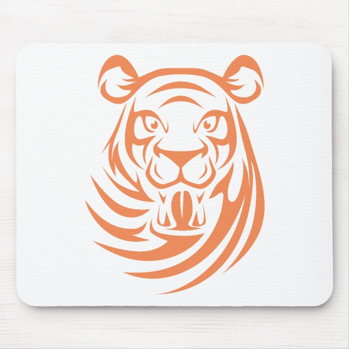 Custom Orange Tiger Logo Mouse Pads