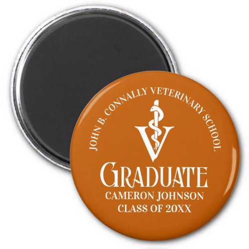 Custom Orange Veterinary School Graduation Magnet