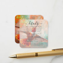 Custom Orange Vibrant Hummingbird Wedding Details