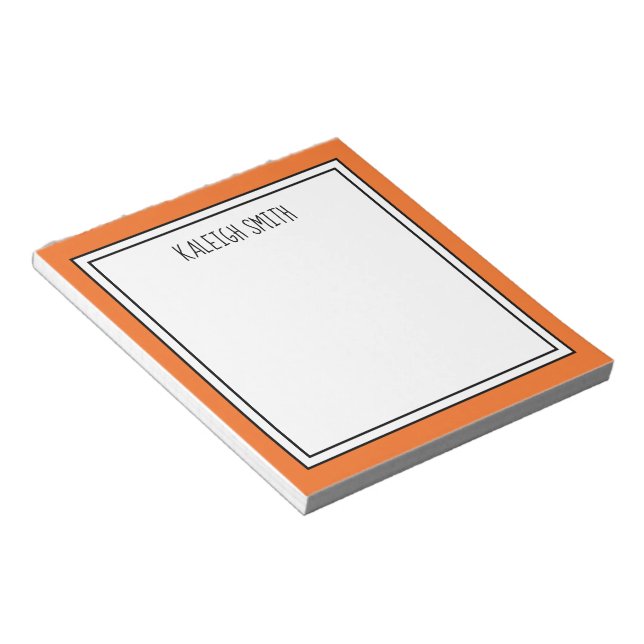 Custom Orange White Editable Color Notepad (Angled)
