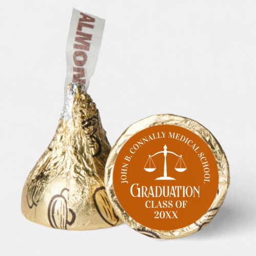 Custom Orange White Law School Graduation Party Hersheys Kisses