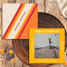 Custom Orange Yellow Retro Stripes 70s, 80s