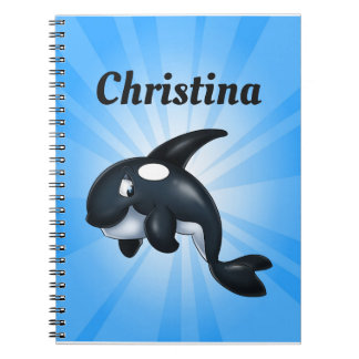 Custom Orca Whale Notebook Blue