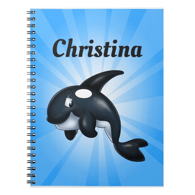 Custom Orca Whale Notebook Blue (Front)