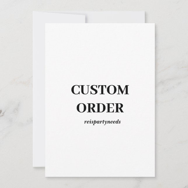 Custom Order Birthday Invitations Neutral (Front)