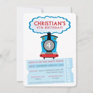 CUSTOM ORDER Christian Birthday train not editable Invitation