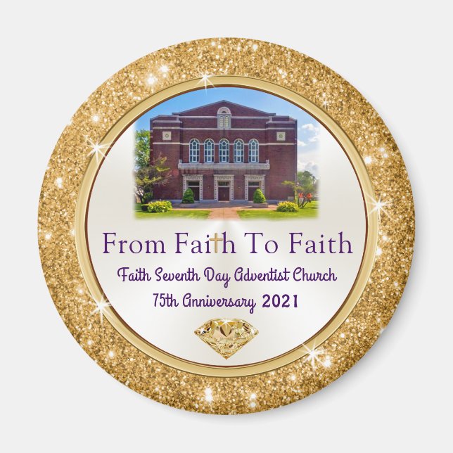 Custom Order Church Photo Magnet, 2.25 inch Magnet (Front)