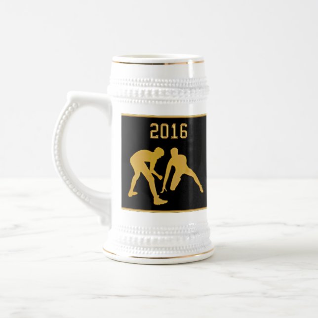 Custom Order Gifts for Wrestling Coaches Beer Stein (Left)