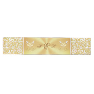 Custom Order Gold and White Wedding Table Runner