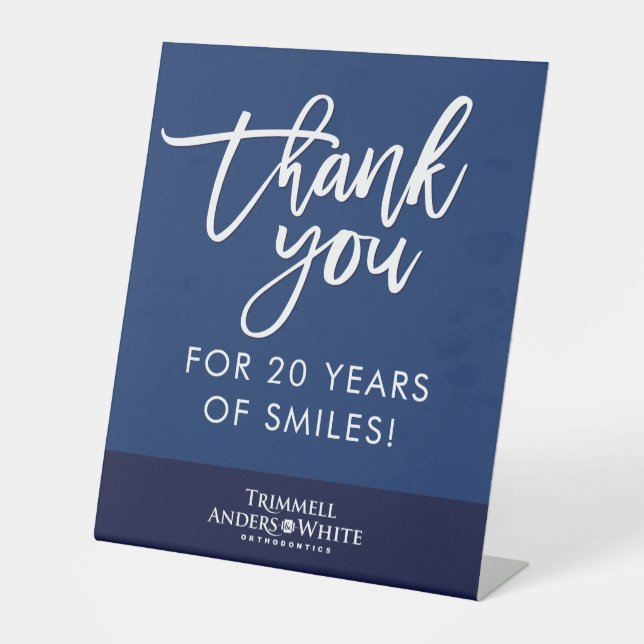 CUSTOM ORDER Kelsey 20th Anniversary Thank you Pedestal Sign (Front)