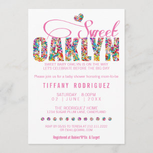 CUSTOM ORDER Sweet Oaklyn Baby Shower Invitation
