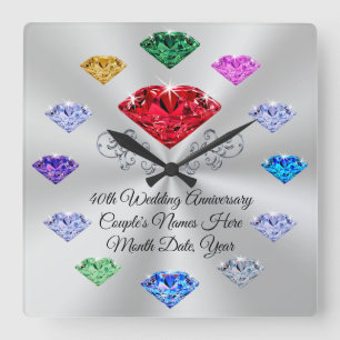 Custom Order Your Birthstone Clock, ANY Occasion Square Wall Clock